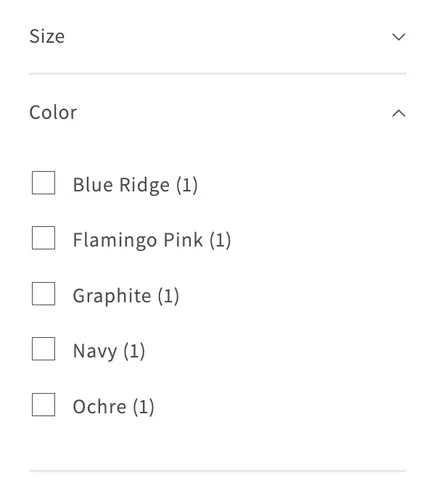 Color option filters