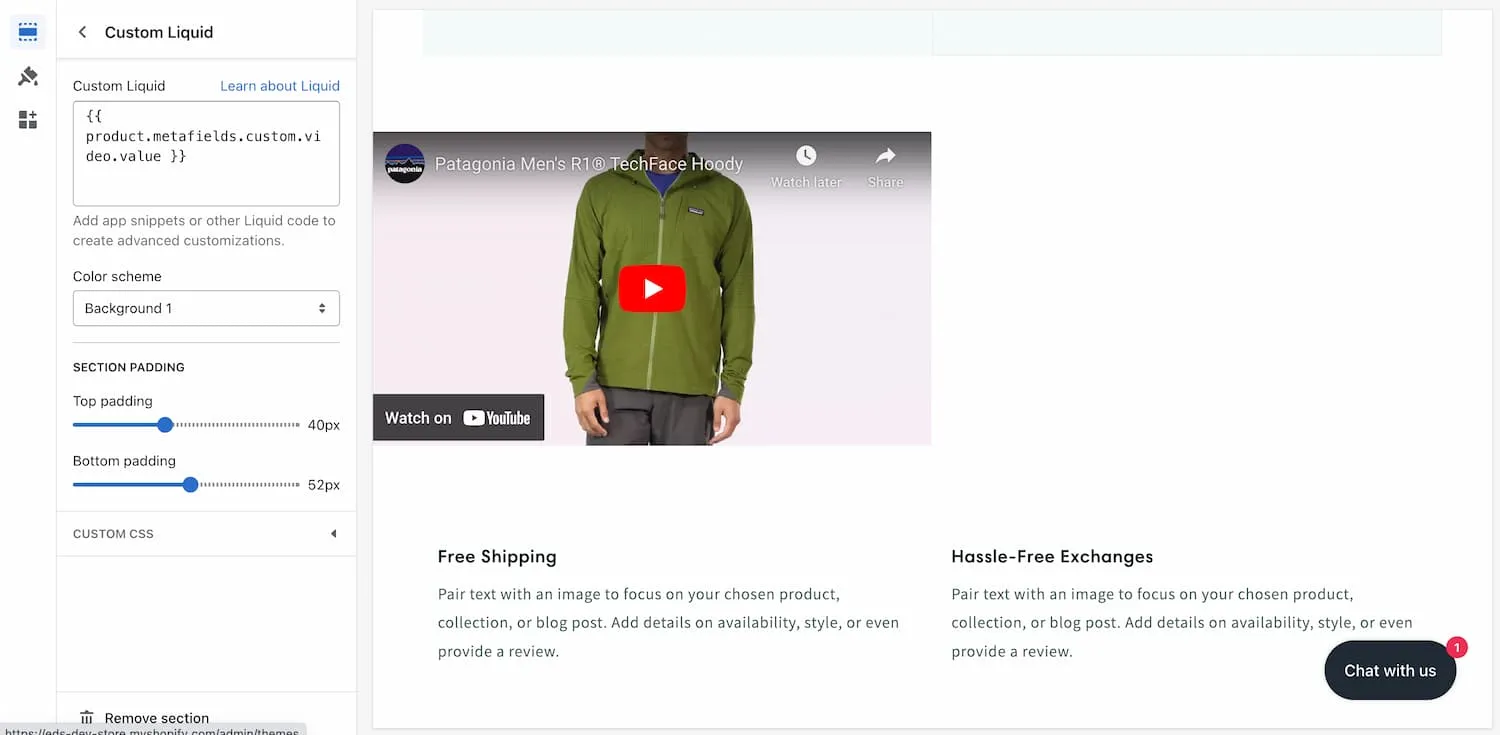 Showing a common bug in videos in Shopify