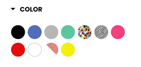 Color filters with swatches 