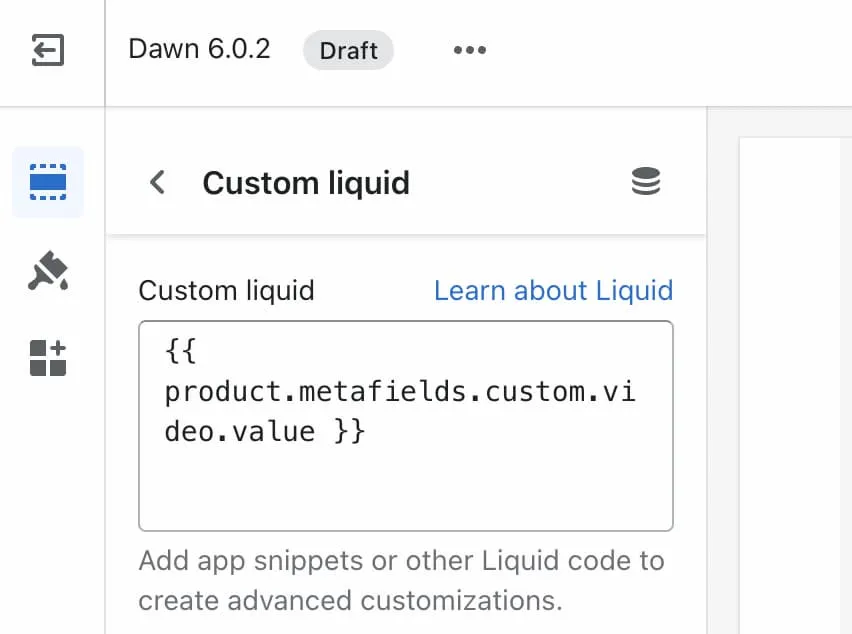 Output metafields in a custom liquid block