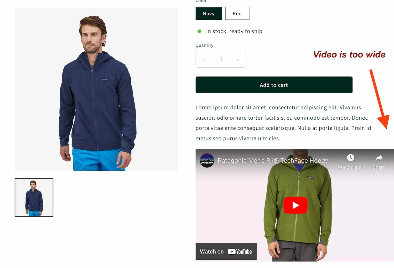Inserting a video into Shopify product description